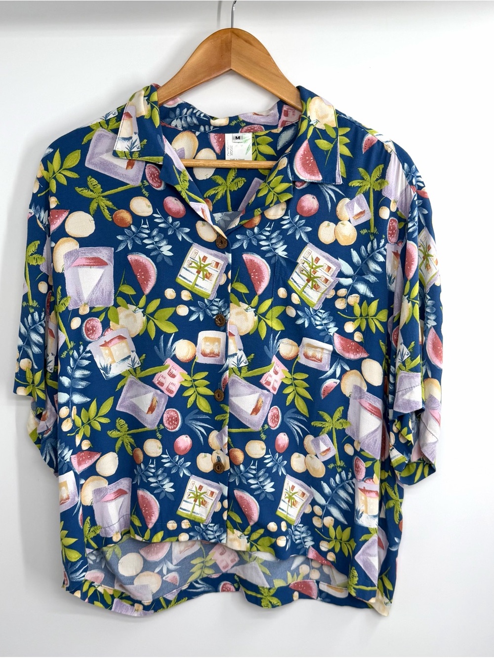 Tropic Moon Navy Tropical Fruit Floral Hawaiian Shirt